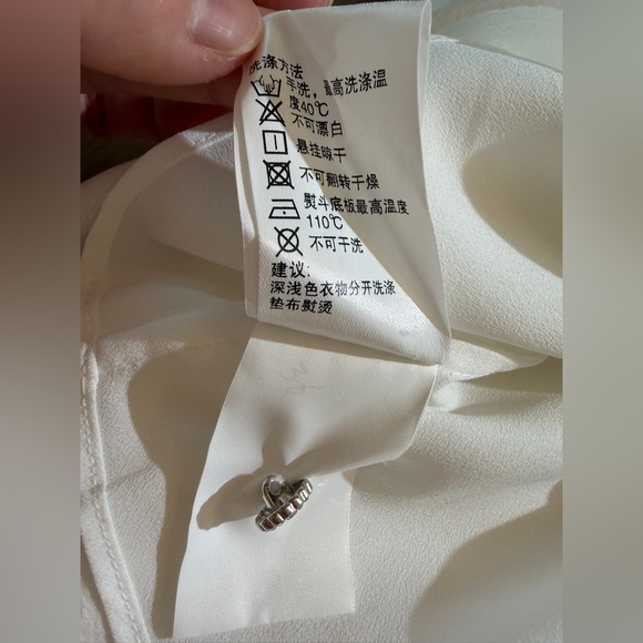 White Ruffled Button-Up Blouse - Picture 6 of 7